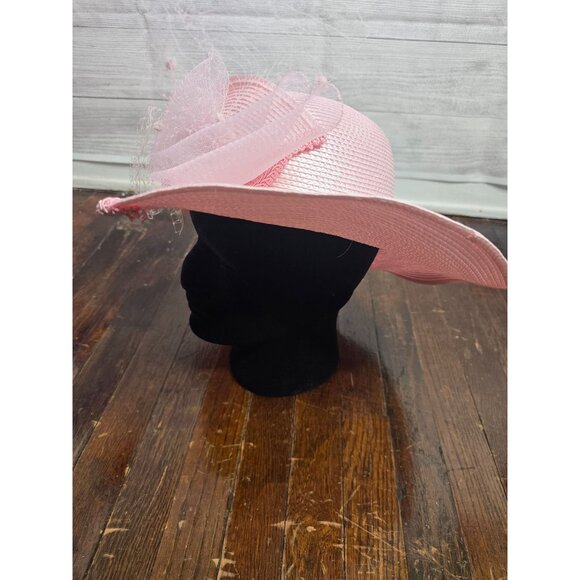 Vintage Pastel Pink Derby Church Hat Tulle - Picture 5 of 16